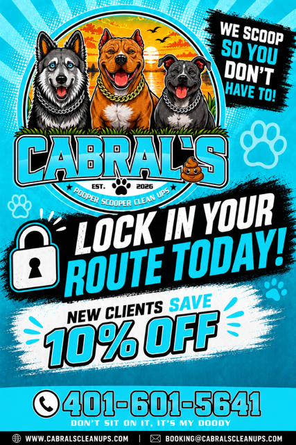 Cabral's Pooper Scooper Clean Ups lock in your route today promotion